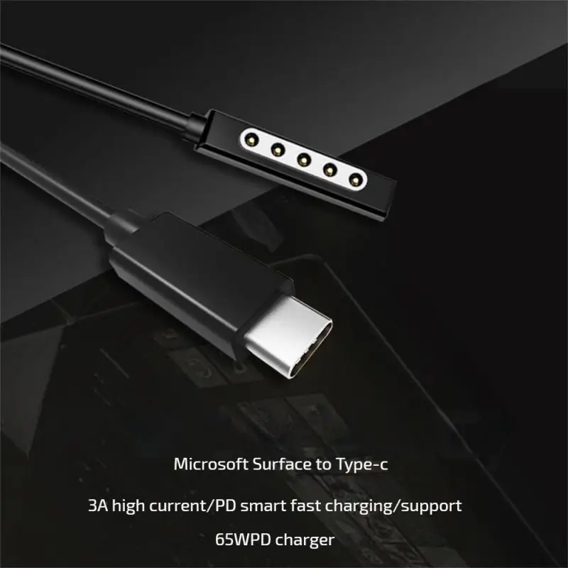 Fast CHARGING CABLE 65W Type-C สายไฟ 1.5 M USB-C ประเภท C แหล่งจ่ายไฟ PD Charger Adapter forMicrosoft-Surface 1/ 2 แท็บเล็ต