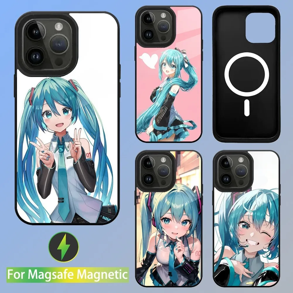 Cartoon Cute Hatsune M-MikuES Phone Case For iPhone 15,14,13,12,11,Plus,Pro,Max Mini Magsafe Magnetic Wireless Charging