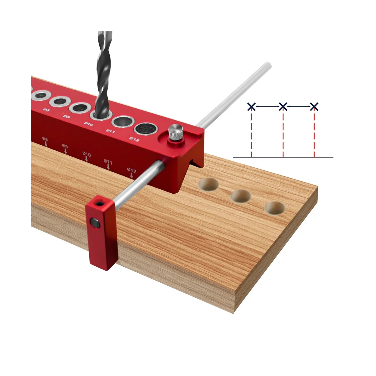 3-12mm vertikale Taschen loch lehre Holz bearbeitung Dübel bohr führung selbst zentrierende Bohrer führung Jig Position ierer Ortung