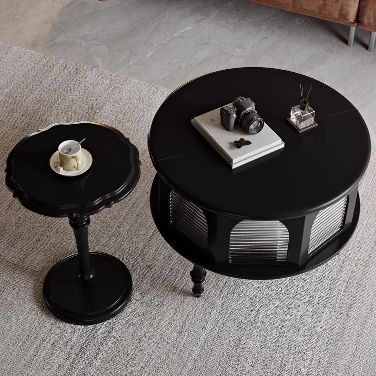 -dd Nordic Style Living Room Corner Home Furniture Coffee Table Black Modern Coffee Table Set