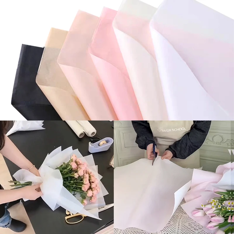 10pcs Tissue Paper Flower Bouquet Wrapping Paper for Wedding Birthday Party Gift Packaging Decoration Scrapbook DIY Crafts Paper