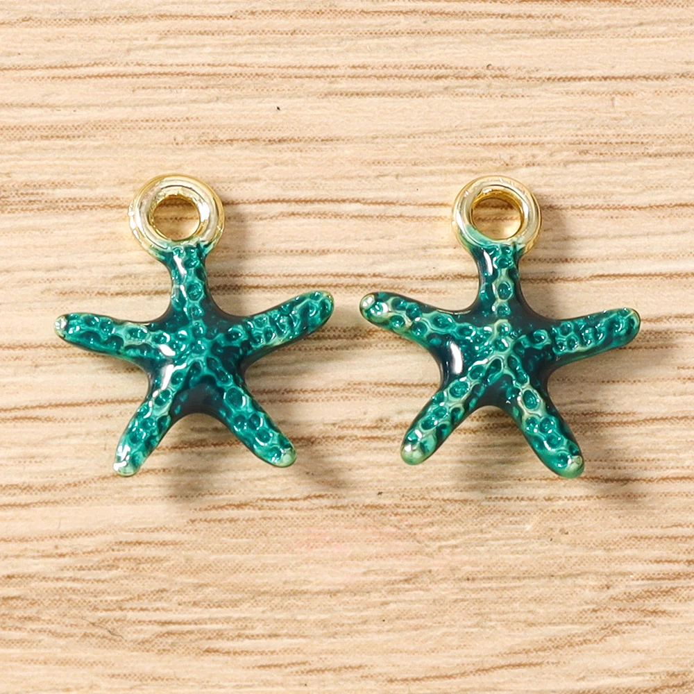 Tusember 5 Stück niedliche bunte Seestern-Muschel-Fisch-Anhänger für die Schmuckherstellung, Ohrringe, Halsketten, Armbänder, DIY-Bastelarbeiten – Detail 40