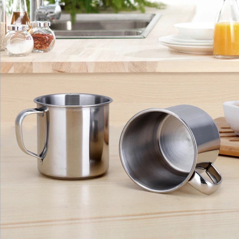 1/3/6pcs Outdoor Camping Hiking Tea Mug Cup Stainless Steel Coffee Cup Without Lid