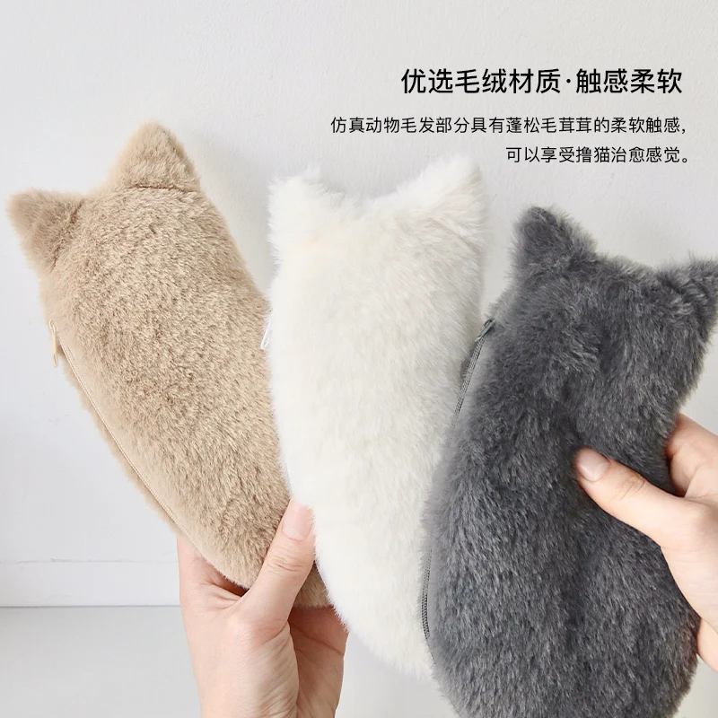 

TACCIA плюшевый пенал с котом — милый чехол большой емкости для хранения канцелярских принадлежностей для девочек и мальчиков или школьных подарков