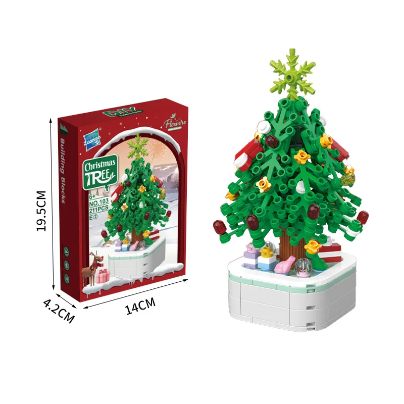 Christmas presents Christmas Tree section2 Building Block Assembly accessories DIY building block potted Christmas tree