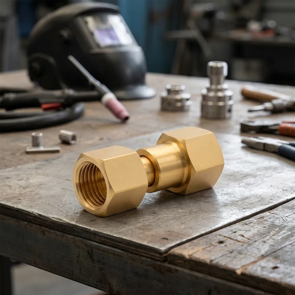 Brass Cylinder Adapter CGA-320 To CGA-580 Adapter For Various Welding Environments Welding Adapter Tight Sealing Design