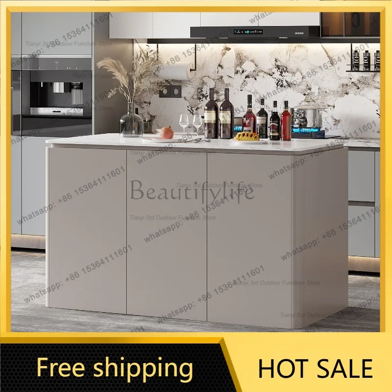 Best Sellers Nordic High-end Kitchen Island Modern Designer Dining Cooking Counter Sofa Partition Backrest Cabinet Wooden Home F