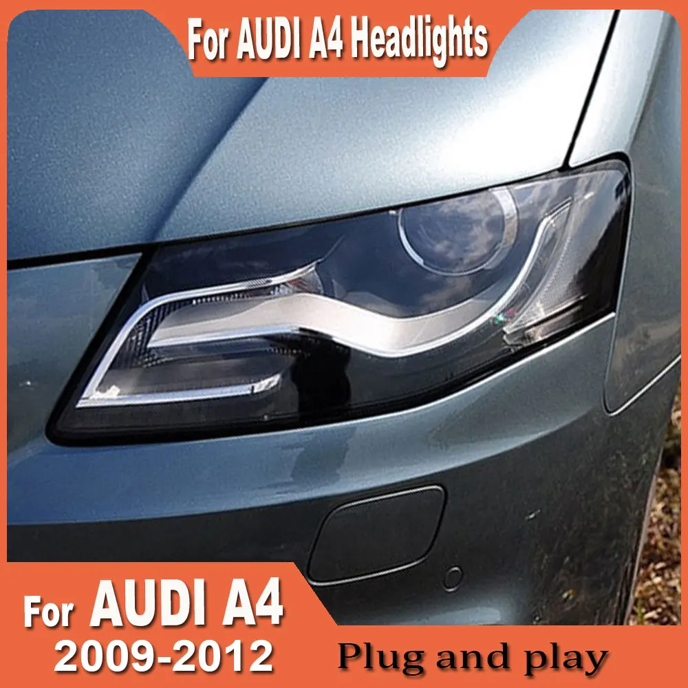 Car LED Headlights For Audi A4 B8 2009 2010 2011 2012 A4L S4 RS4 Headlamp LED  turn Signal Bi Xenon Projector Lens Plug and play