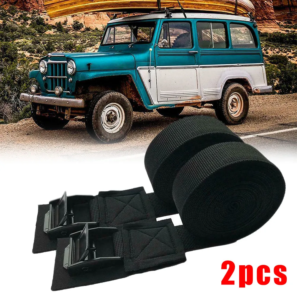 2PCS 9.8 Ft Straps Car Roof Rack Kayak Cam Buckle Lashing Luggage Strap Safety Rally 250 Kg Polyester Webbing Trunk Bracket