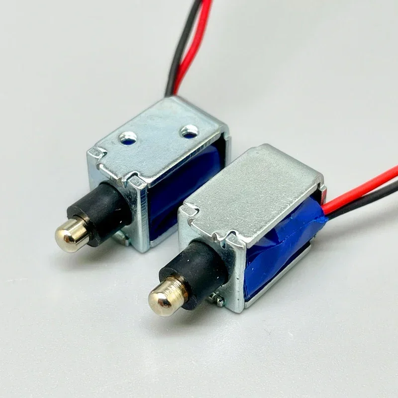 Open Frame Mini Push Pull Solenoid Electromagnet, DC 5V 3mm Stroke Small Electromagnetic Electric Magnet for Smart Door Lock