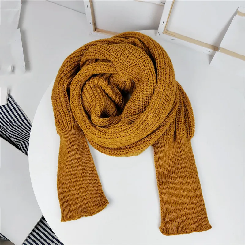 European style Winter women long scarf with sleeves wool knitted scarves for women Thick Warm Casual Shawl High quality