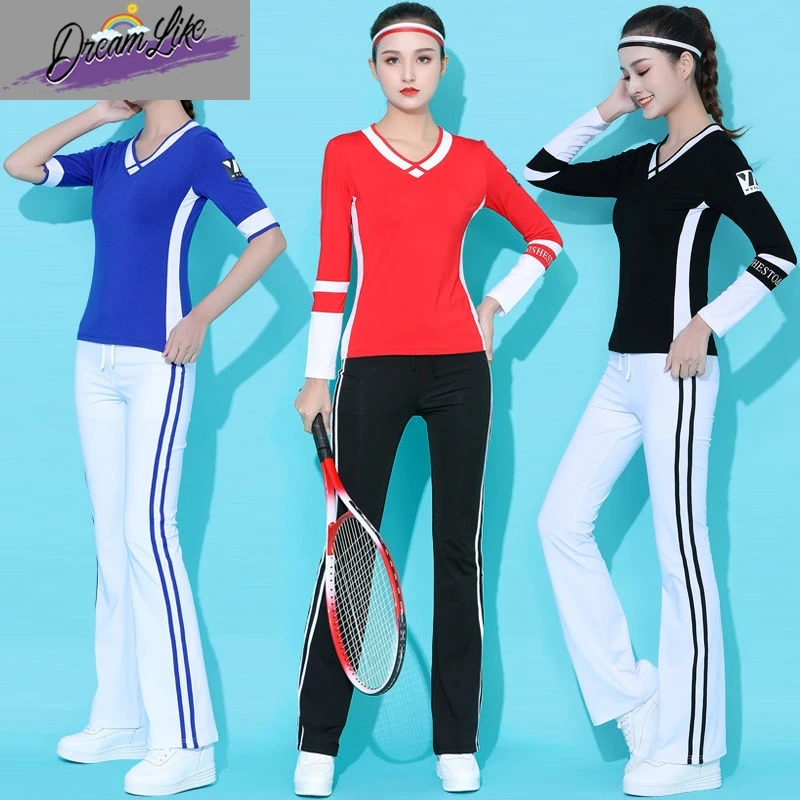 

New Women's Sportswear ort Sve Yoga Fitn Dance Practice orms Cotton Blend Tee-acetate Fiber Stage Costumes