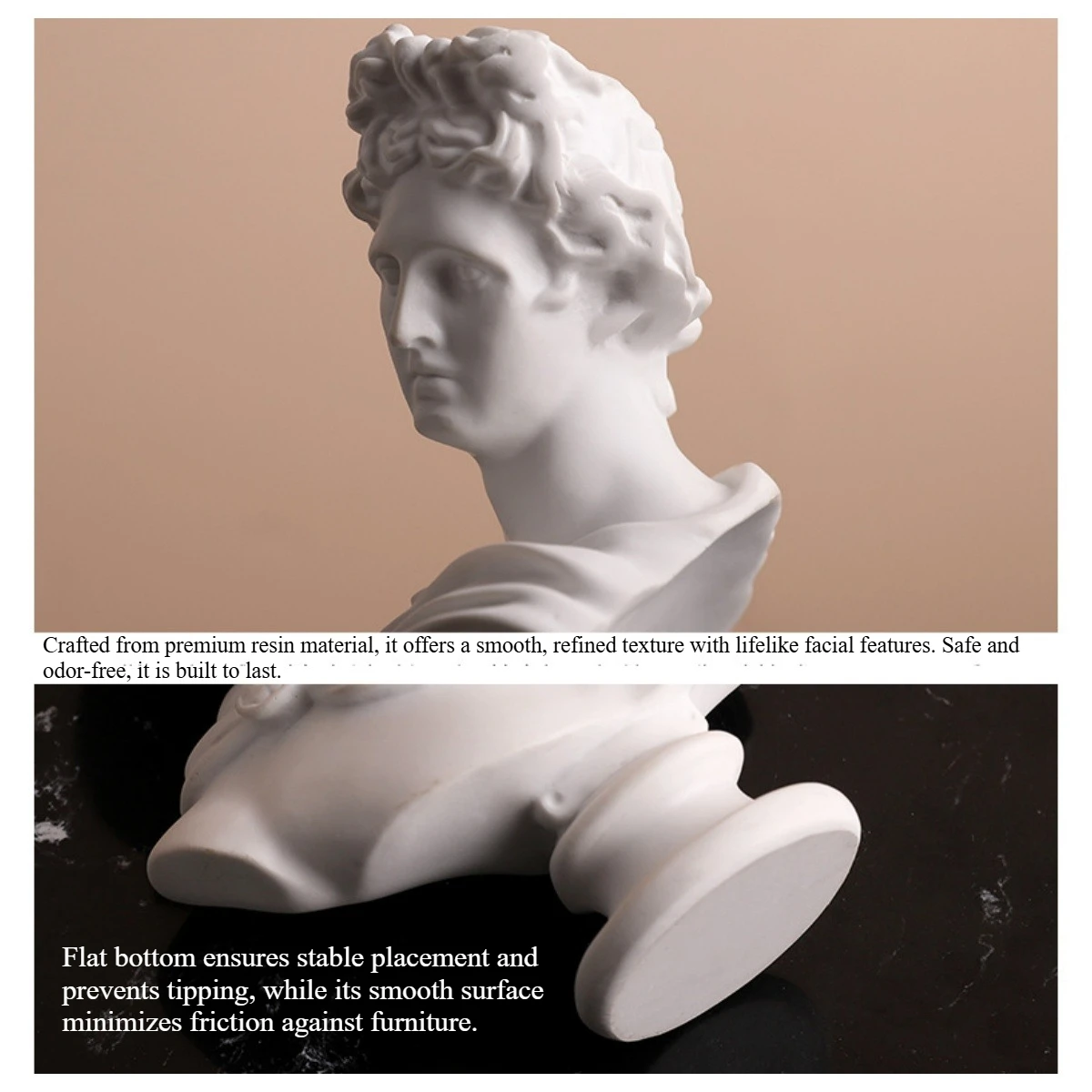 تمثال صغير من Nordic David - منحوتة فنية من الراتنج لسطح المكتب وتصفيف رف الكتب ودعامة الصور وقطعة ديكور منزلي بسيطة