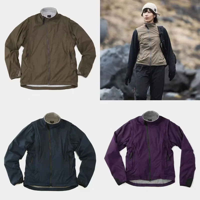 

Japanese Yamatomichi Polar Fleece Zipper Jackets Detachable Sleeve Coat Men Women Winter Keep Warm Climp Moutain Tank Tops Vest