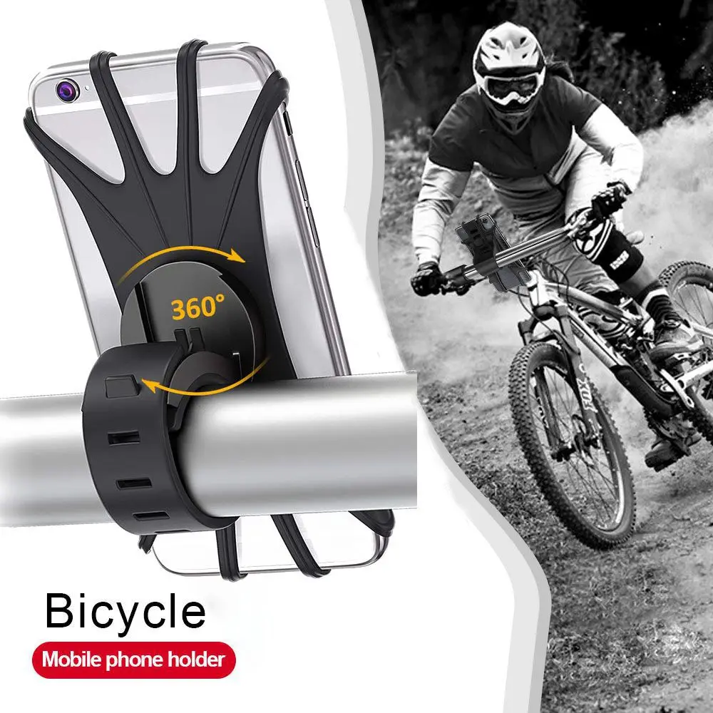 Anti-shake Handlebar Mount Anti-slip Adjustable Phone Holder Phone Holder Mobile Bracket Bike Phone Stands