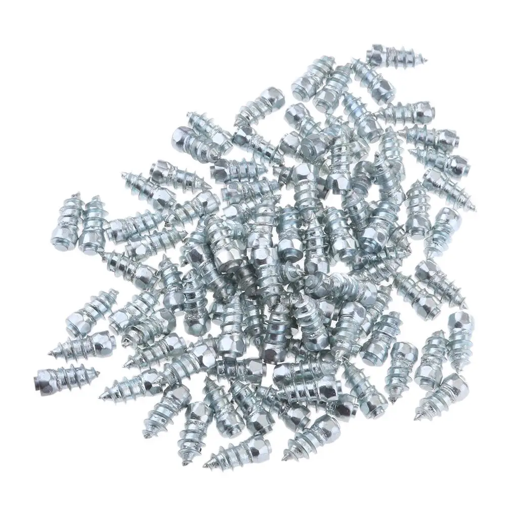 

Set of 100 15mm Universal Stud Screw Car SUV ATV Anti-Slip Anti-ice Screw Wheel Tyre Spikes Trim JX6*6-H15