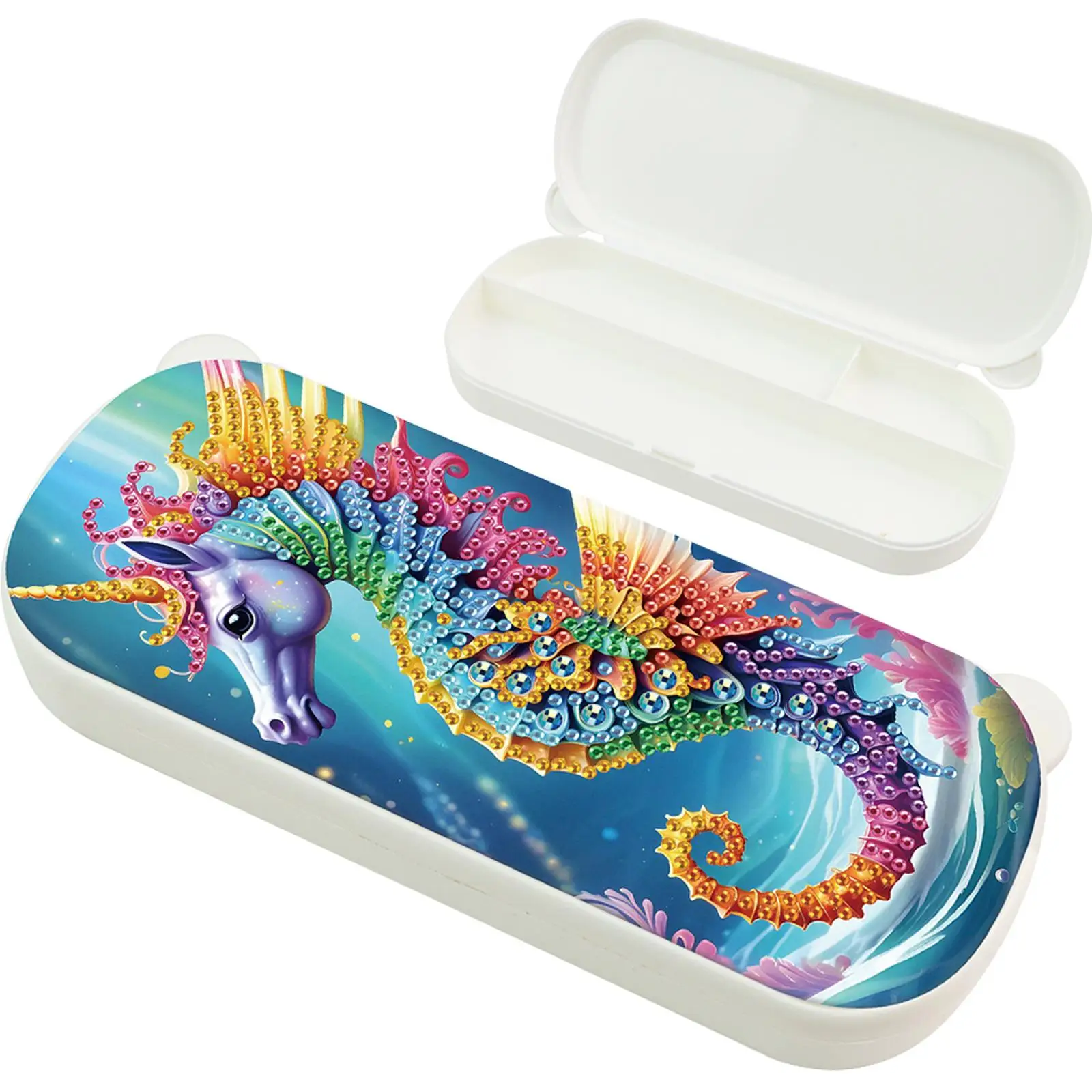 

Seahorse DIY Diamond Pencil Case Pen Brushes Accessories Travel Pencil Box
