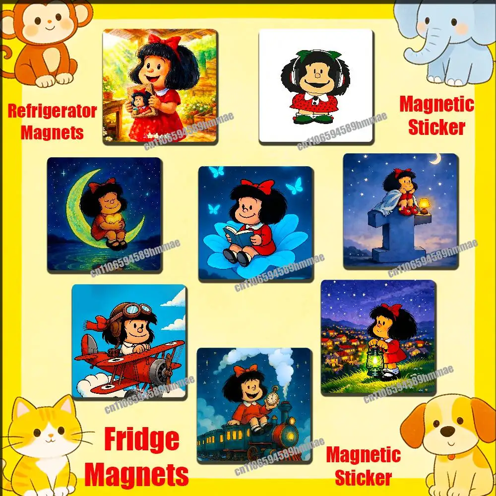 

For Cartoon Girl M-Mafalda Fridge Freezer Refrigerator Magnets Kitchen Metal Cabinet Magnetic Sticker Card