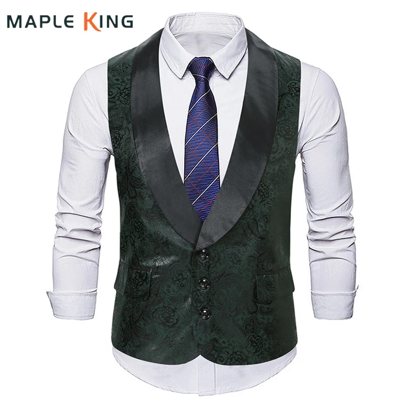 Chalecos Hombre Tendencia 2024 Mens Suit Vest Waistcoat Vinatge Paisley Print Gilet Costume Homme Formal Slim Sleeveless Jacket