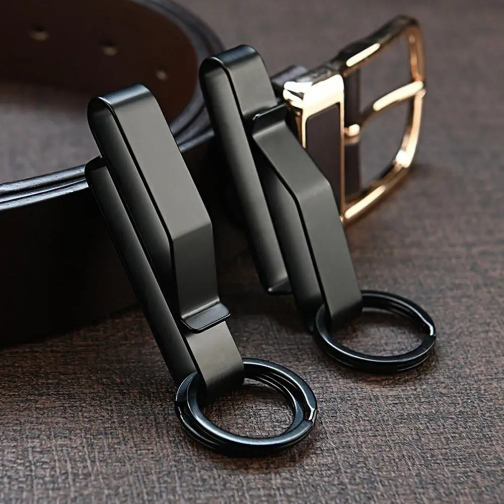 Waist Hanging Buckle Heavy Duty Universal Anti Lost Stainless Steel Keyring Security Clip Belt Key Holder Outdoor