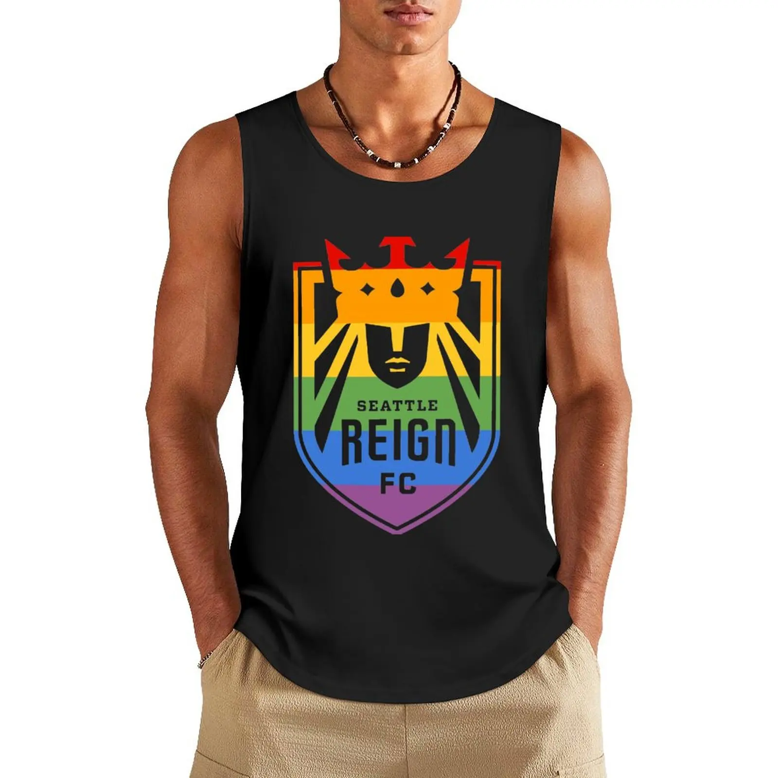 

Seattle Reign FC Pride Tank Top cool things mens clothing summer Men's tops T-shirt sports