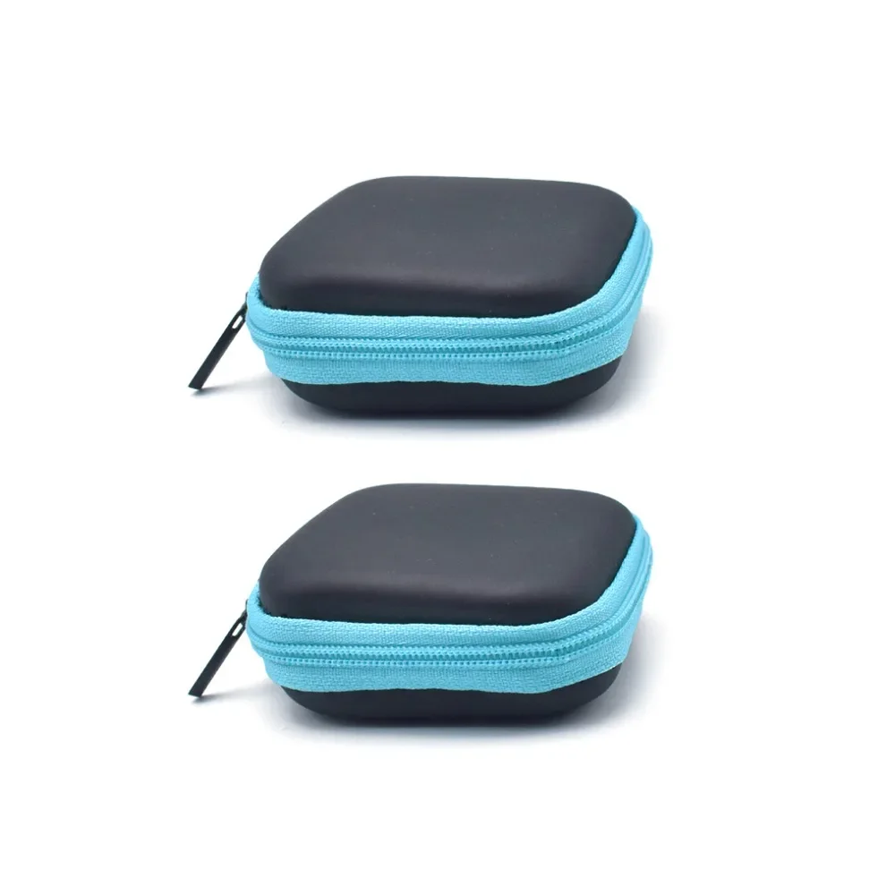 

2pcs/lot Portable Zipper Earphone Storage Bag Headphone Box Zipper Carry Hard Bag Case For Earphone Accessories USB Data Cable