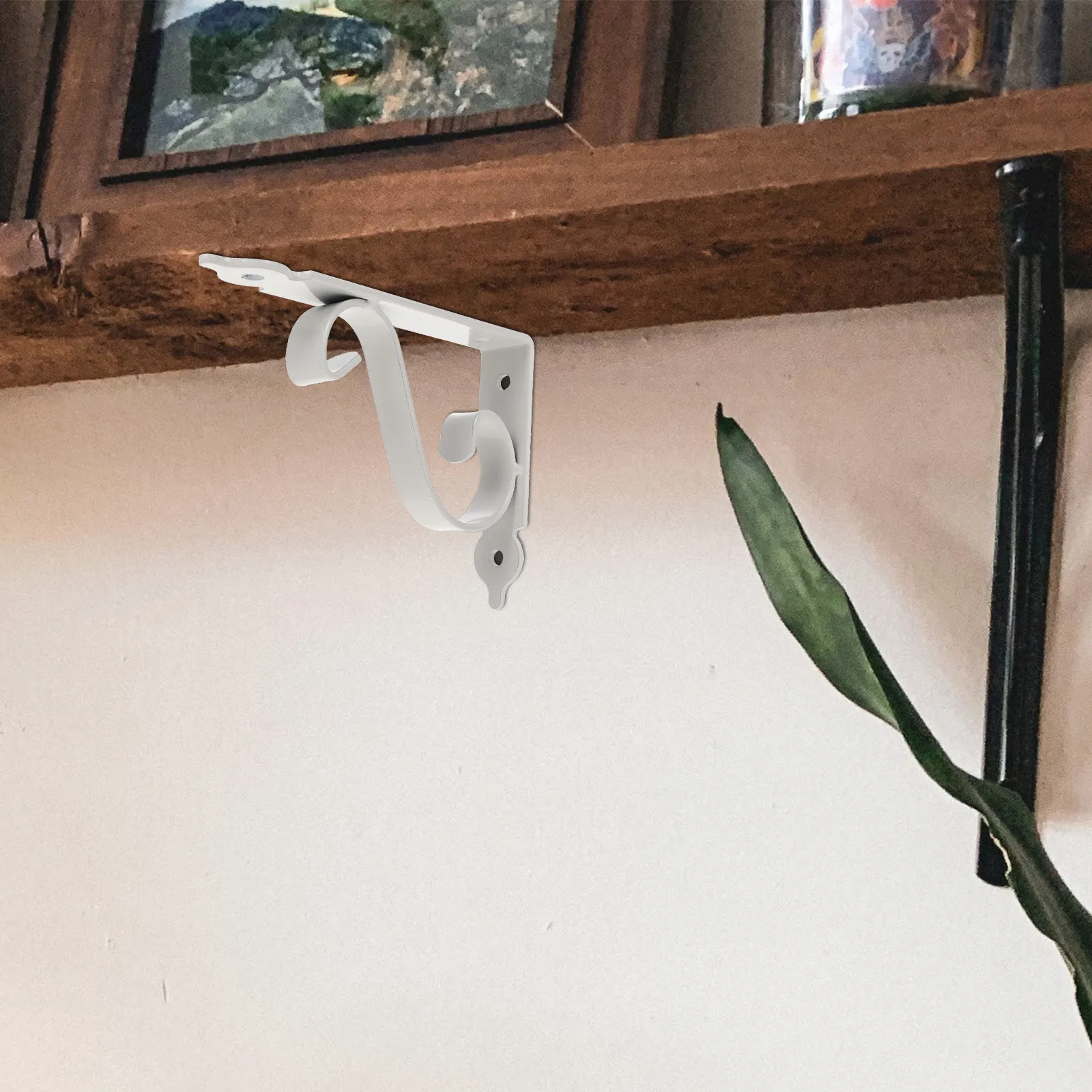 2Sets Heavy Duty Iron Shelf Brackets Thick Wall Mounted Triangle Fixed Supports for Home Office Kitchen Bathroom Balcony
