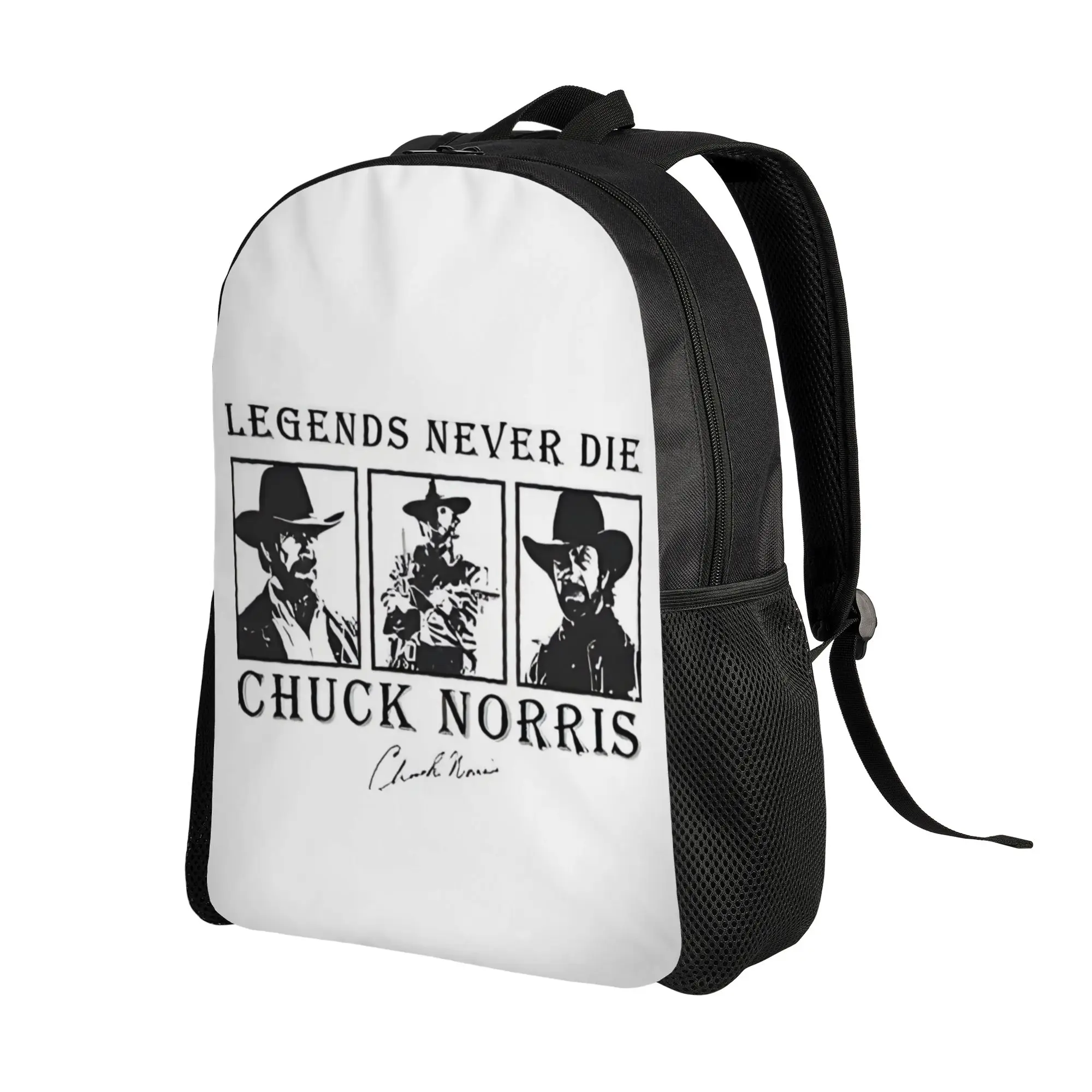 Back to school season High Street RIP CHUCK  NORRIS Legends Never Die Daypack Chuck Norris Teenager Storage Bag Backpack