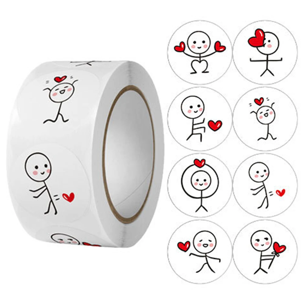 100-500pcs Valentine\'s Day  Stickers Love Labels for Wedding Holiday Gift Decoration Envelope Sealing Stickers Scrapbooking