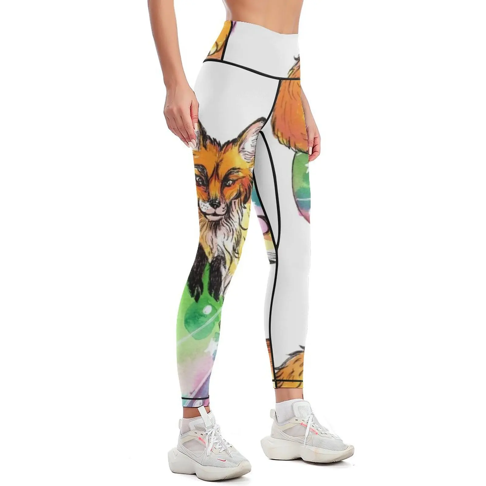 Grounded Fox Leggings gym's clothing gym's sportswear Womens Leggings