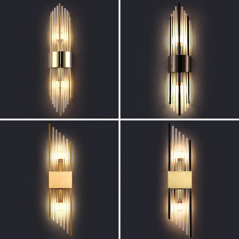 Modern LED Luxury Crystal Wall Lights Gold Home Indoor Wall Sconces Living Room Bedroom Background Decor Wall Lamp Bedside Light