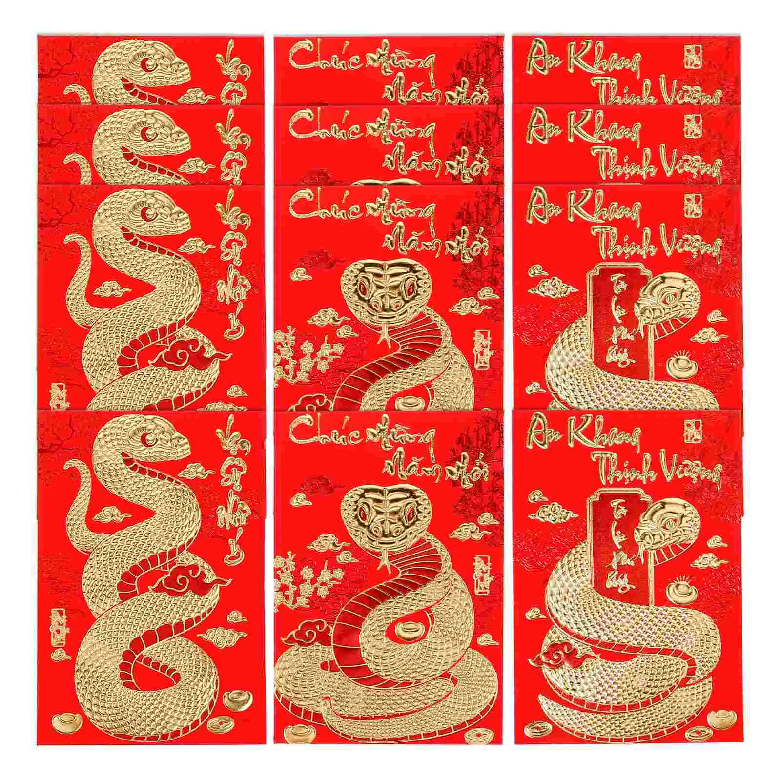 

18 Pcs Year of The Snake Spring Festival Red Envelope Vietnamese Lunar New Packet Envelopes Chinese 2025 Wedding Money