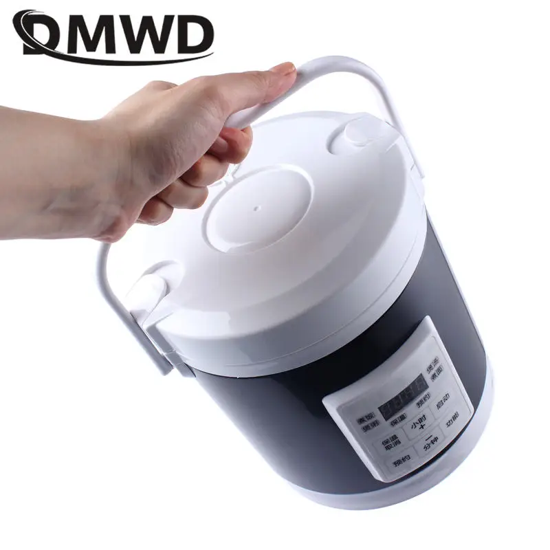 1.6L Electric Rice Cooker 12V 24V Soup Pot Cars/Trucks Porridge Cooking Machine Food Boiler Egg Steamer Heater Lunch Box Warmer