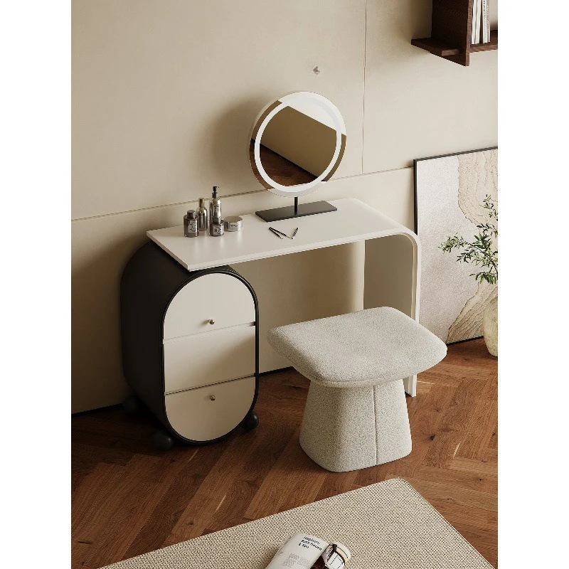 Dresser storage cabinet integrated bedroom black and white paint seven-character dresser