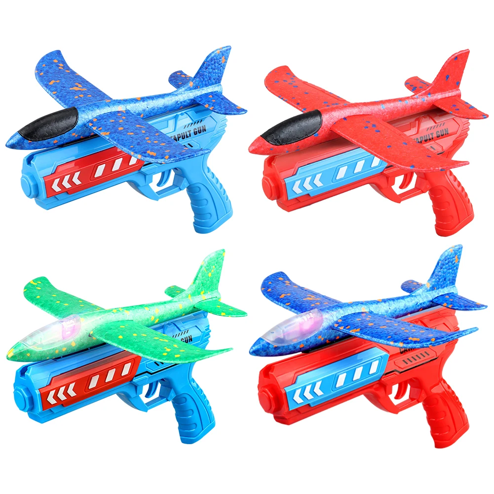 Airplane Launcher Toys Children\'s Foam Ejection Aircraft Toys Non Slip Foam  Catapult Plane Toy With/without Light for Kid