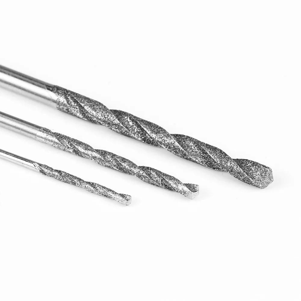 5Pcs Set Twist Bohrer 0,8 mm-3mm Diamant Beschichtete Tipped Spitze Twist Bohrer für Glas Schmuck Stein Fliesen