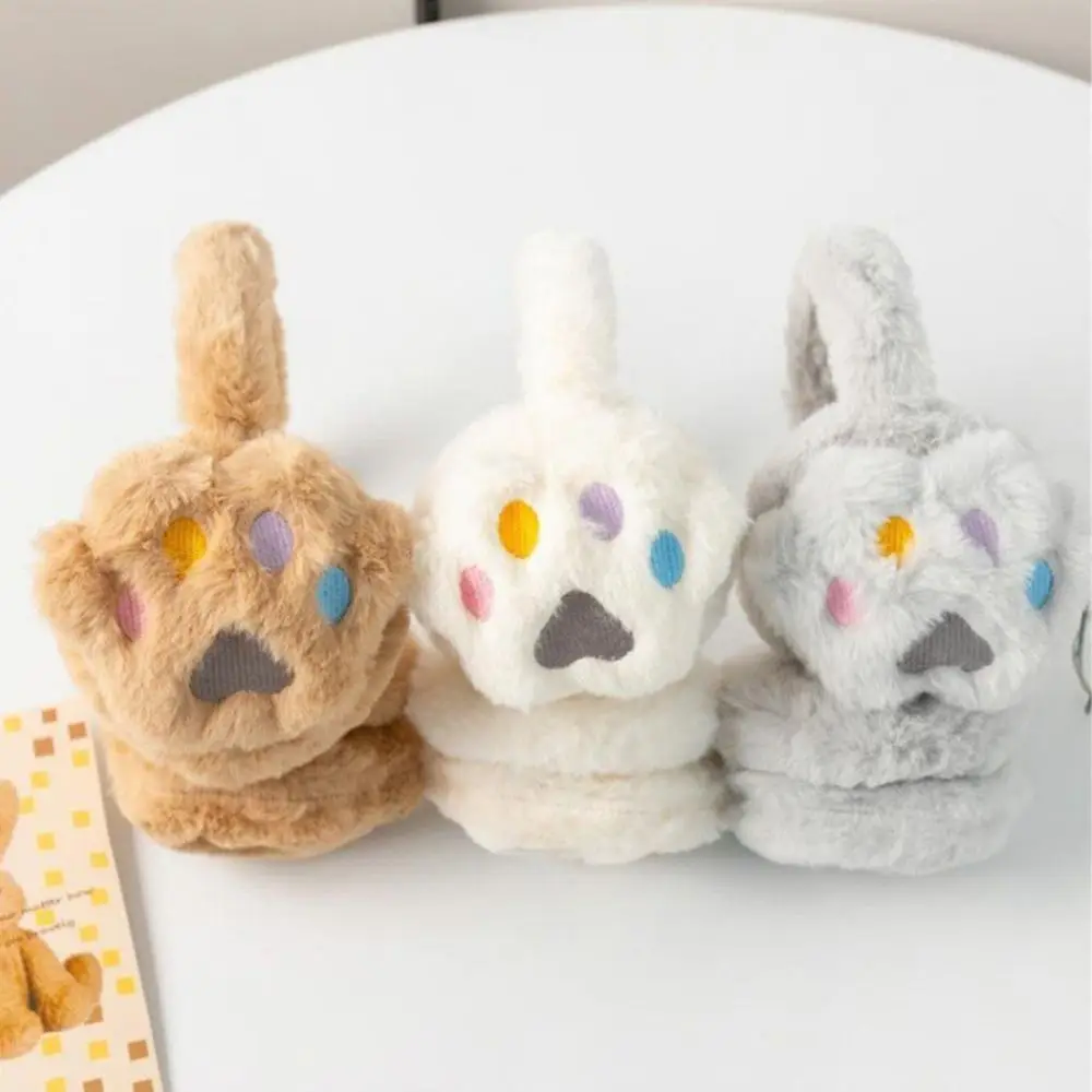 

Зимние теплые мягкие наушники, защита ушей, теплые наушники с мультяшной лапой, антифриз, утолщенные наушники из искусственного меха для женщин и мужчин, уличные наушники