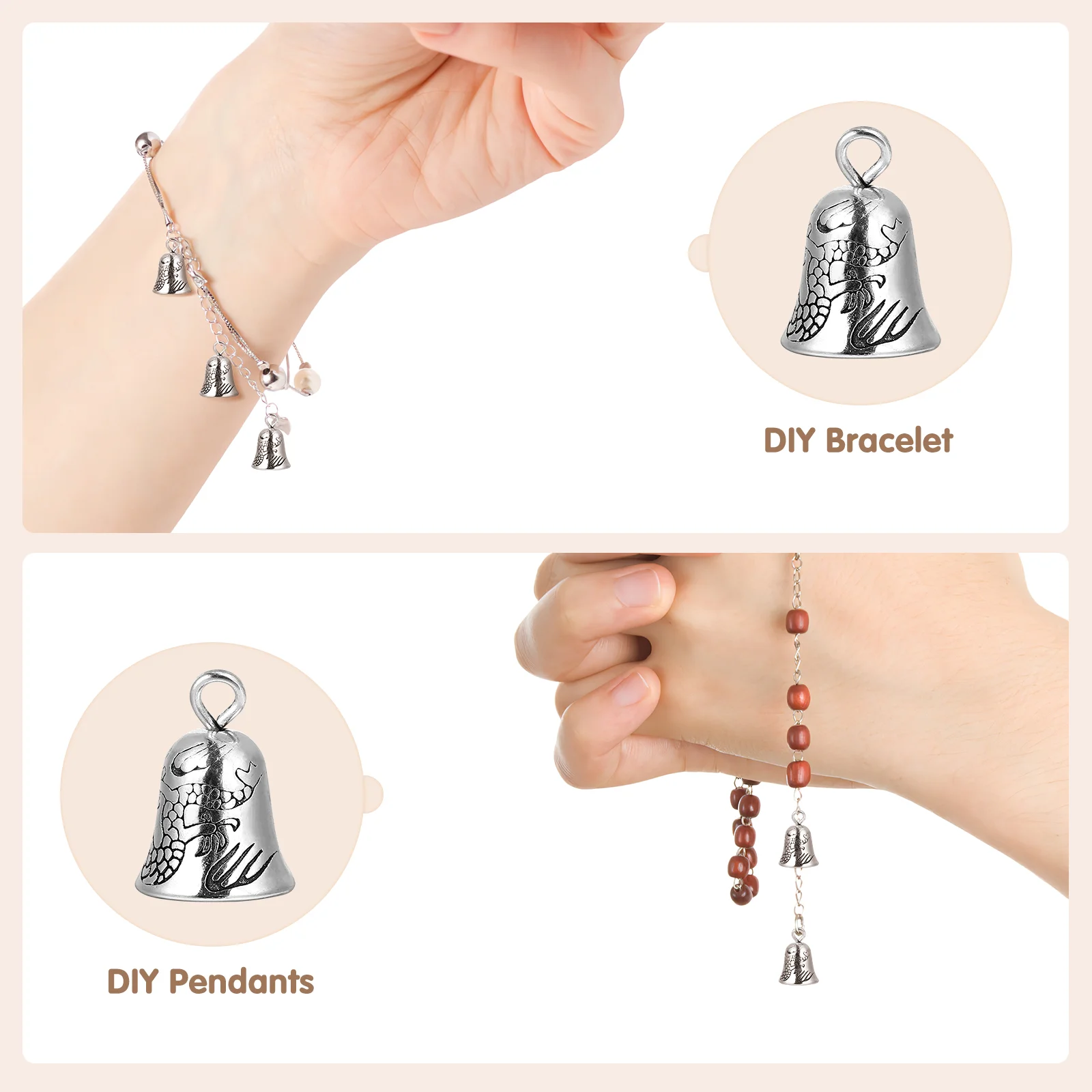 20 ชิ้น Mini Bells Rattle สร้อยคอเด็ก Charms สร้อยข้อมือพวงหรีดขนาดเล็ก DIY หัตถกรรมหัตถกรรมเครื่องประดับเล็กๆทําน้ําหนักเบา