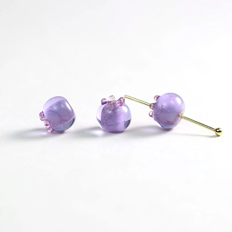 10 Stück 12 mm Blaubeer-Lampwork-Glasperlen, lose Distanzperlen für DIY-Schmuckherstellung, Zubehör, handgefertigtes Armbandzubehör – Detail 5