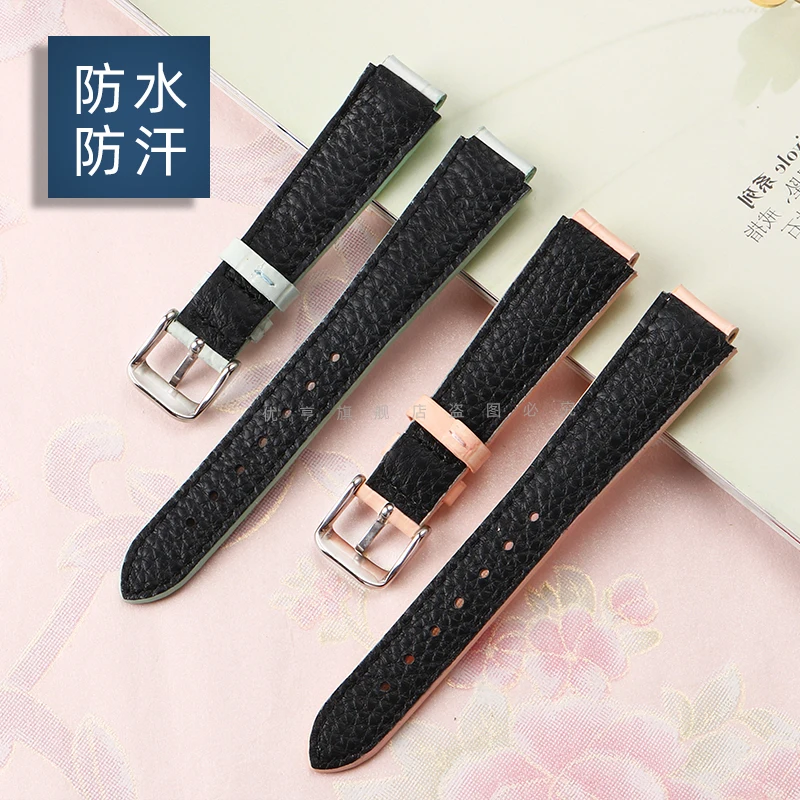 Genuine leather strap for Casio LTP-2069 LTP-V007 V300 VT01 women\'s leather watch with bracelet convex 14mm strap