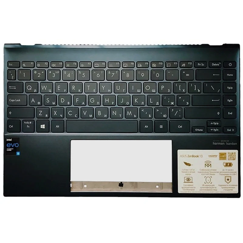 

UX325 US/Russian Backlit Keyboard for Asus ZenBook UX325E UX325EA UX325J UX325JA UX325U UX325SA UX325UA With Palmrest Upper