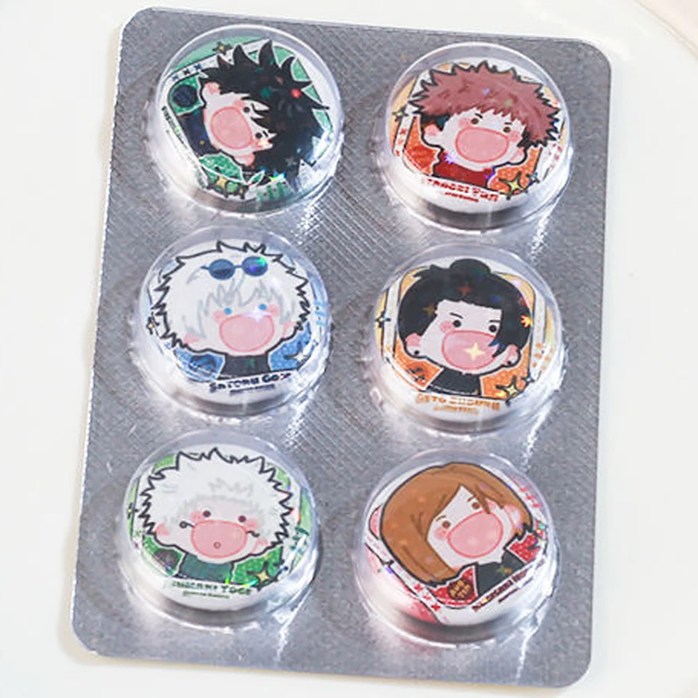 Jujutsu Kaisen Little Tablet Badge Gojo Satoru Geto Suguru Megumi Inumaki Toge Kawaii Cute Anime Gift for Girls Fans