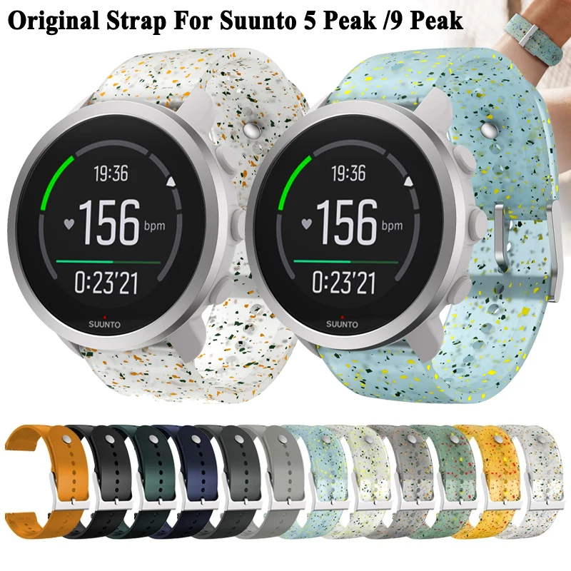 Original 22mm Silicone Strap Compatible With Suunto 5 Peak Multicolor Translucent Watchband For Suunto 9 Peak Wristband Bracelet