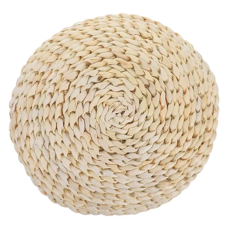 Straw Braid Cushion Round Handmade Weave Tea Table Cattail Cushion Cushion Windowsill Cushion Yoga Meditating Sit Mat Home Decor