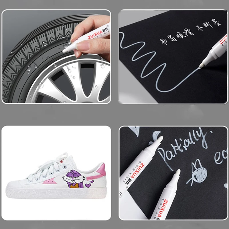 Oily Waterproof White Marker Pen Graffiti Pens Permanent Gel Environmental Pen