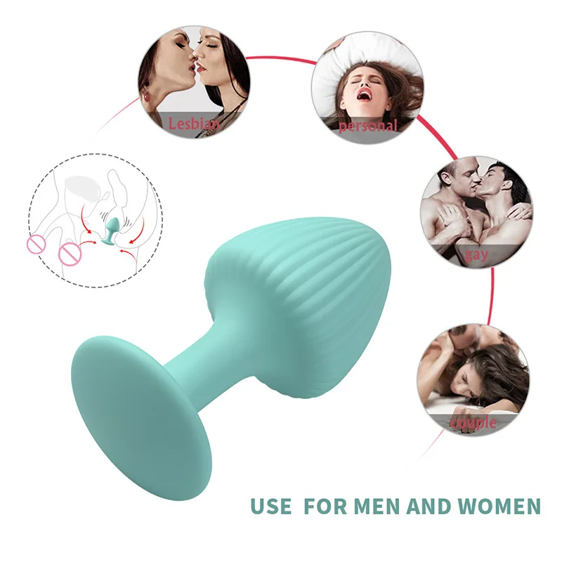 Mushroom Head Soft Silicone Anal Plug Wearable Butt Plug Stimulation Anus Masturbator G Spot Massage Sex Toy for Man Women