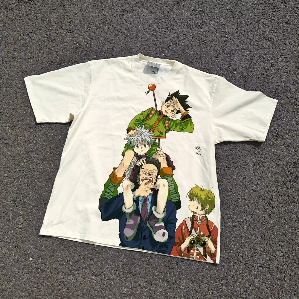 2026 Hunter X Hunter Gon Killua Kurapika Leorio Graphic T Shirt Anime Short Sleeve Cotton Tee Family Y2K Harajuku Unisex Top