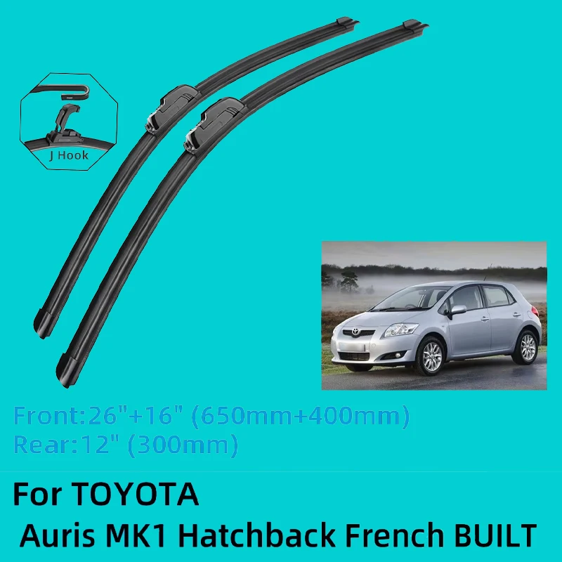 

For TOYOTA Auris MK1 Hatchback French BUILT Front Wiper Blades Brushes Cutter Accessories J U Hook 2006-2012 2011 2012