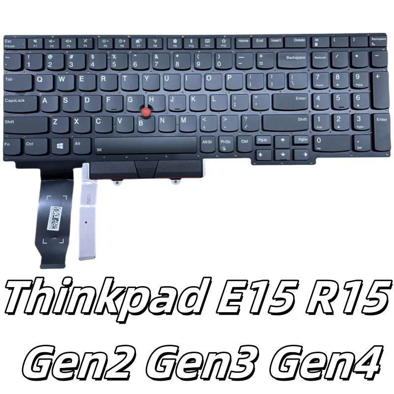 

Works with Lenovo Thinkpad E15 R15 Gen2 Gen3 Gen4 US Backlit/No Backlight Pointing Stick Keyboard