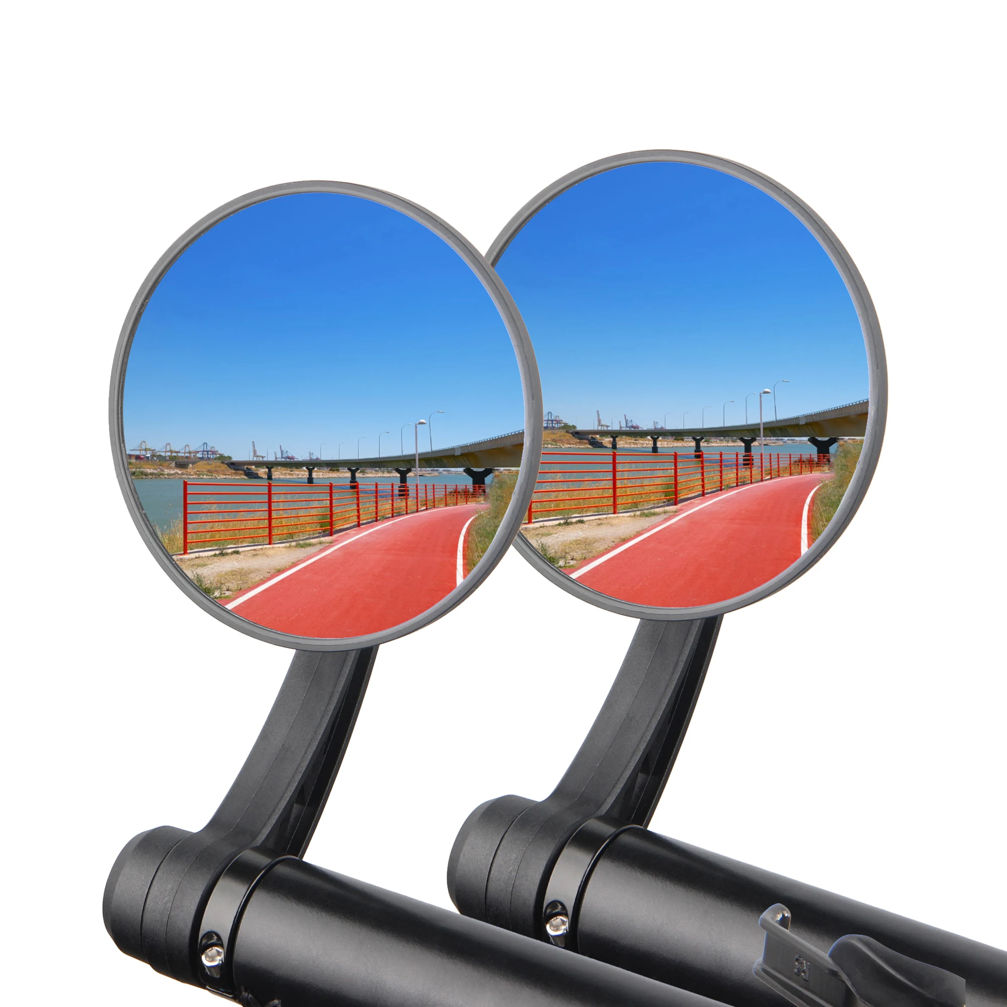 2 Pack Bike Mirrors, Handlebar End Mirror, Rotatable And Adjustable Wide Angle Bicycle Mirror for Handlebars End Mount